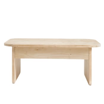 Palmira - Table basse élévatrice en bois de sapin couleur beige