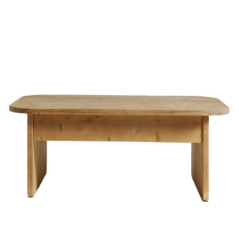 Palmira - Table basse élévatrice en bois de sapin couleur marron clair