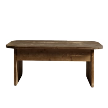Palmira - Table basse élévatrice en bois de sapin couleur marron vieilli