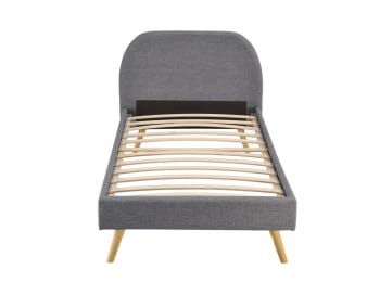 Moby - Cadre de lit avec sommier à lattes en tissu - Gris - 90 cm