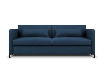 YANIS - Sofá cama 3 plazas de tela azul