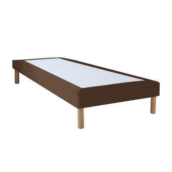 Luxe similicuir - Sommier similicuir marron 80x190 cm