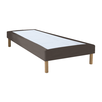 LUXE SIMILICUIR - Sommier similicuir taupe 90x200 cm