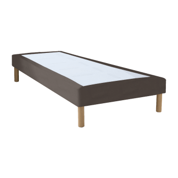 Luxe similicuir - Sommier similicuir taupe 80x190 cm