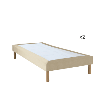 LUXE VELOURS - Sommier velours duo blanc 80x190 cm