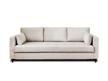 Anna - 3-Sitzer Sofa mit Bettfunktion aus Samt Beige