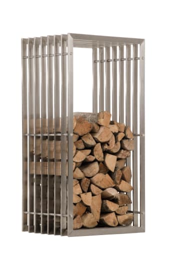IRVING - Soporte para troncos de madera en Metal Acero inoxidable