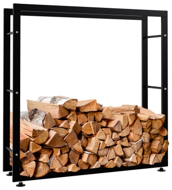 Keri - Soporte para troncos de madera en metal negro