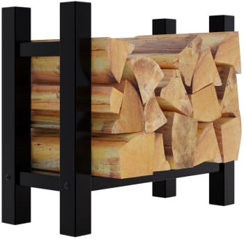 MEDYA - Soporte para troncos de madera en Metal Negro