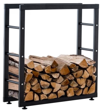 KERI - Soporte para troncos de madera en Metal Negro