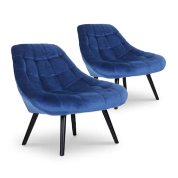 Danios - Lot de 2 fauteuils velours bleu