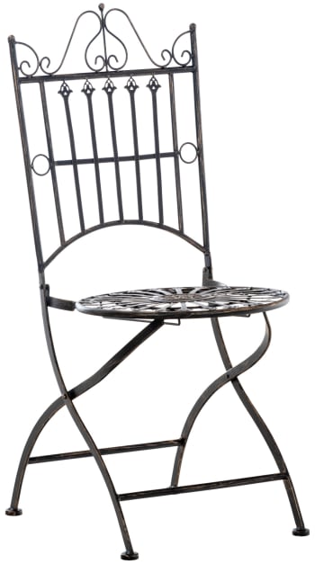 SADAO - Chaise de gardin pliable en métal Bronze