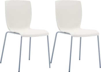 MIO - Lot de 2 chaises de jardin empilables en plastique Crème