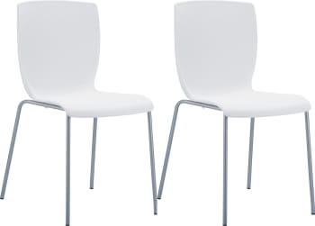 MIO - Lot de 2 chaises de jardin empilables en plastique Blanc