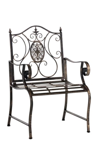 PUNJAB - Chaise de jardin avec accoudoirs en métal Bronze