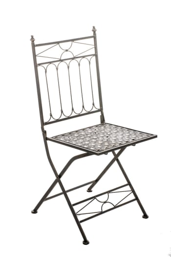 ASINA - Chaise de jardin pliable en métal Bronze