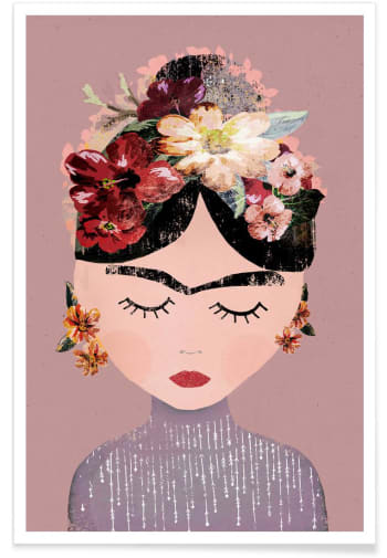 Frida pastell - Affiche rose & violet