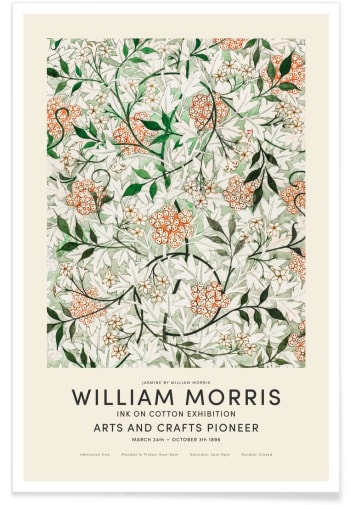 William morris - jasmine exhibition - Affiche blanc ivoire & multicolore