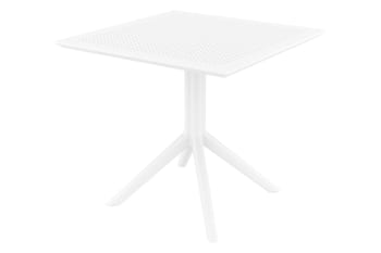 SKY - Table de jardin carrée résistante en plastique Blanc