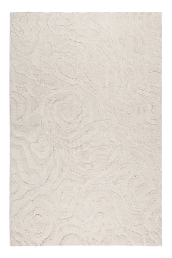 Soul jack - Tapis intérieur/extérieur à relief motif floral beige 133x200