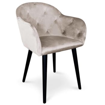 Honorine - Fauteuil velours taupe