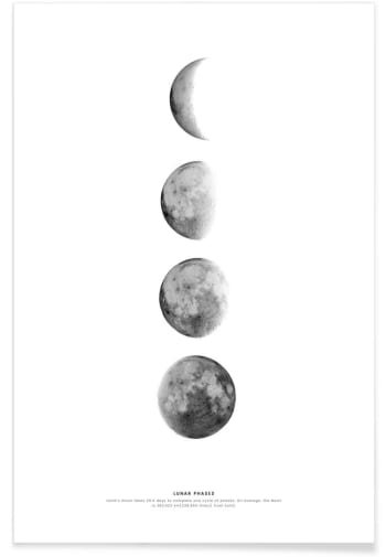 Phases of the moon - Affiche blanc & noir