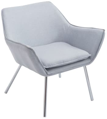 CARACAS - Sessel Lounger mit Armlehnen Sitz aus Stoff grau