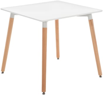 Viborg - Table à manger carrée en bois Blanc