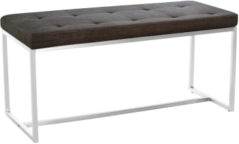 BARCI - Banquette avec pieds en métal assise en tissu Marron