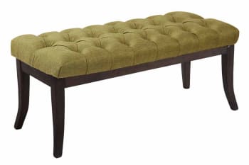 RAMSES - Banquette avec pieds en bois assise en tissu Vert