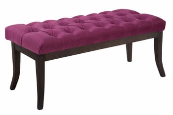 RAMSES - Banquette avec pieds en bois assise en tissu Violet