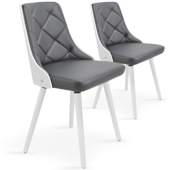 Lot de 4 chaises scandinave aluminium grises SAMOA
