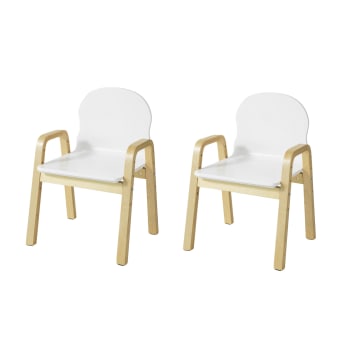Set 2 di sedie bianchi in legno