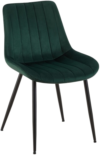 Rahden - Chaise de salle à manger avec pieds métal assise en velours Vert