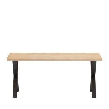 Osby - Table à manger en bois piètement en X 180x90cm bois clair
