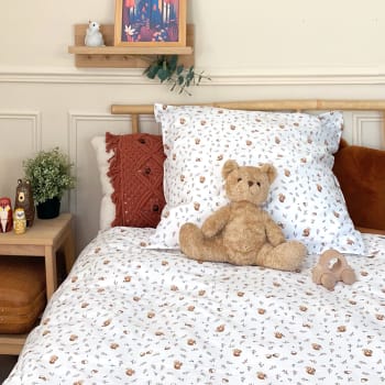 Housse de Couette & Taie d'oreiller Oxford Taupe - Poetree Kids