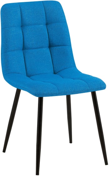 Tilde - Chaise de salle à manger avec pieds en métal en tissu Turquoise