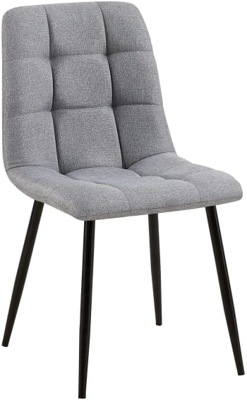 Tilde - Silla con patas de metal y asiento en tela gris