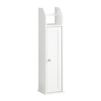 SoBuy BZR54-W Meuble de Rangement Salle de Bain Étroit sur roulettes,  Support Papier Toilette, Armoire Toilettes WC Compact, Rangement Polyvalente