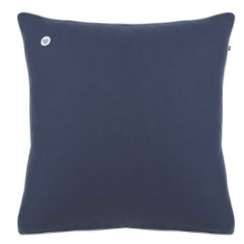 Cœur bleu - Taie d'oreiller unie en coton bio bleu nocturne 64x64