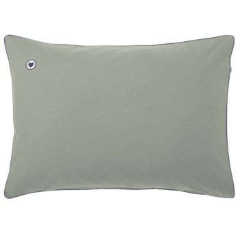 Cœur sauge - Taie d'oreiller unie en coton bio vert sauge 50x75