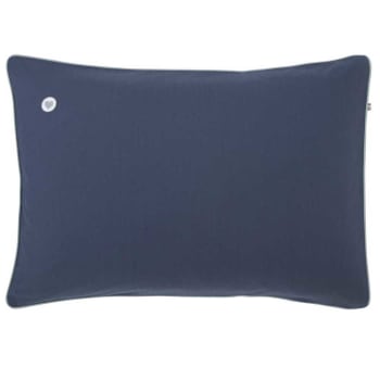 Cœur bleu - Taie d'oreiller unie en coton bio bleu nocturne 50x75