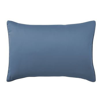 Bleu flandres - Taie d'oreiller unie en satin de coton bleu marine 50x70