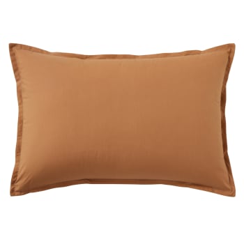 Vanoise - Taie d'oreiller en coton brun 50x70