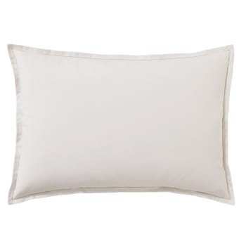 Albatre - Taie d'oreiller unie en coton blanc 50x70
