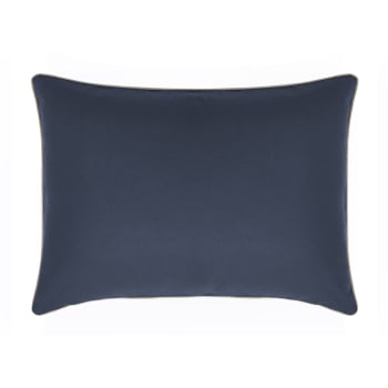Nocturne - Taie d'oreiller unie en coton bleu nuit 50x70