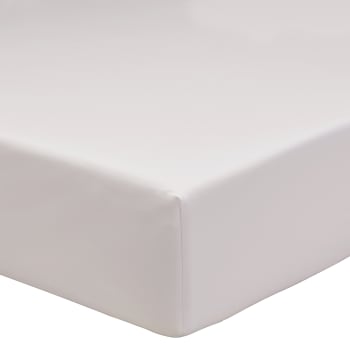 Albatre - Drap housse uni en coton blanc 180x200