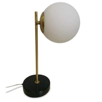 Bilou - Lampe à poser globe et marbre noir