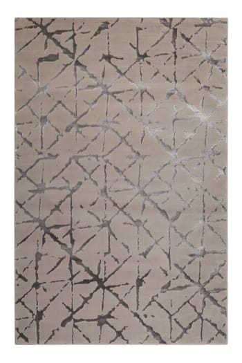 Solveig - Tapis plat à motif et relief tons de gris 80x150