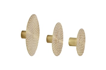 Knob - Set di 3 manici in metallo dorato D6